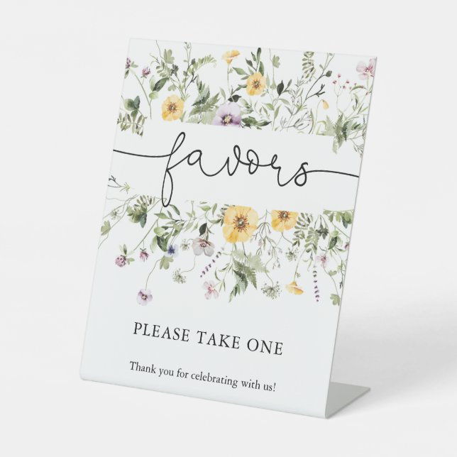 Romantic wildflowers spring favours sign (Front)