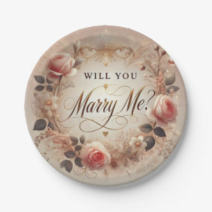Romantic "Will You Marry Me?" Proposal Paper Plate