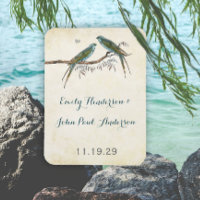 Romantic Willow Teal Love Bird Save the Date