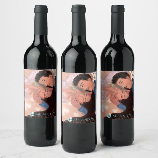 Romantic  wine label (Bottles)