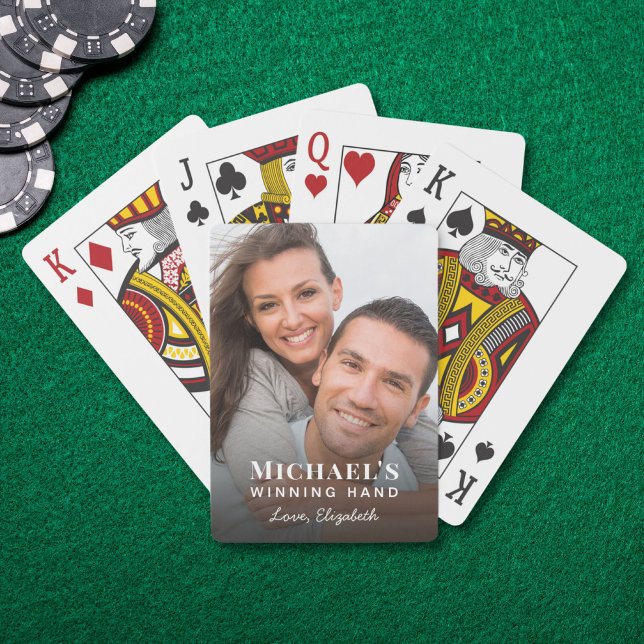 Romantic Winning Hand Photo Playing Cards (Romantic Winning Hand Photo Playing Poker Cards)