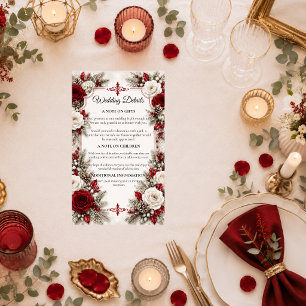 Romantic Winter Berry Elegance Wedding Enclosure Card