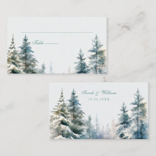 Romantic winter forest Wedding Place Card