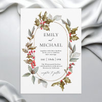 Romantic Winter Holly and Berrie Botanical Wedding