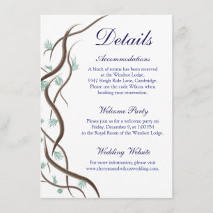 Romantic Winter Snow Tree Branches Details Card