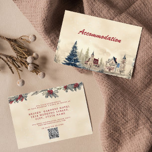 Romantic Winter Wedding Accommodation Enclosure Card