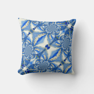 Romantic wispy blue skies and white orchids cushion