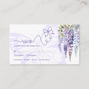 Romantic Wisteria Fairytale Wedding Mini RSVP Card