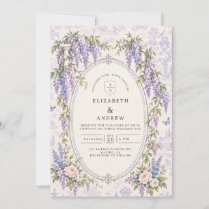 Romantic Wisteria Garden Wedding Invitation