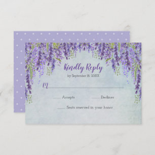Romantic Wisteria Garden Wedding RSVP Card
