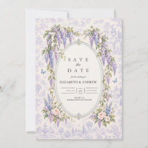 Romantic Wisteria Garden Wedding Save The Date
