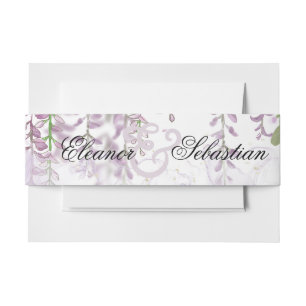 Romantic Wisteria Purple Wedding Invitation Belly Band