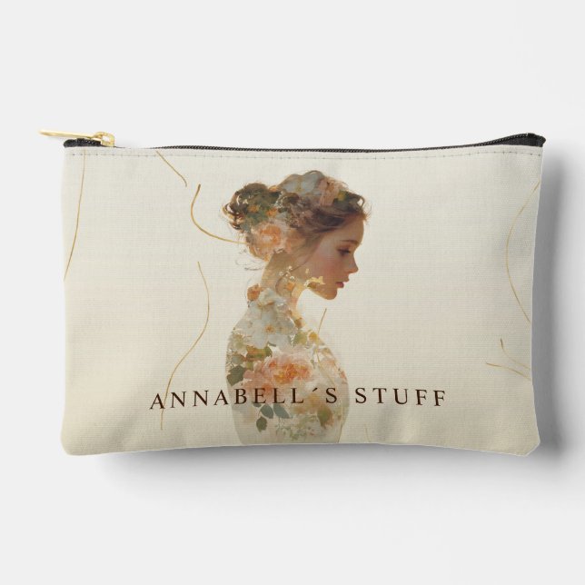 Romantic Woman Nature Silhouette Custom  Accessory Pouch (Front)