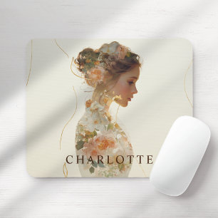 Romantic Woman Nature Silhouette Custom Mouse Pad