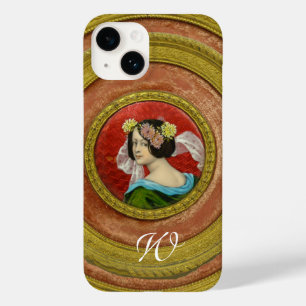 ROMANTIC WOMAN WITH FLOWERS VINTAGE ENAMEL Case-Mate iPhone 14 CASE