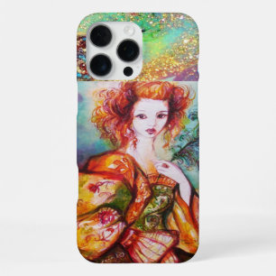 ROMANTIC WOMAN WITH SPARKLING PEACOCK FEATHER iPhone 16 PRO MAX CASE