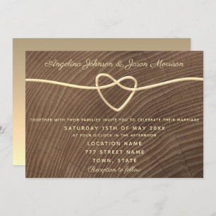 Romantic Wood Wedding Invitation
