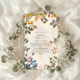 Romantic Woodland Foliage Wedding Enclosure Card