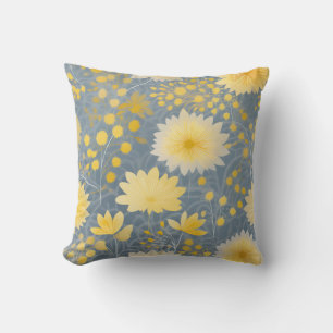 Romantic Yellow Chrysanthemum Petals Cushion