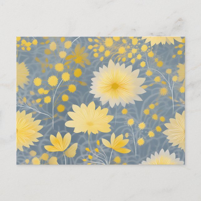 Romantic Yellow Chrysanthemum Petals Postcard (Front)
