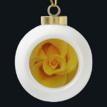 Romantic Yellow Rose Petals Ceramic Ball Christmas Ornament<br><div class="desc">Romantic yellow rose petals.</div>