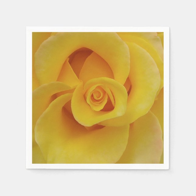 Romantic Yellow Rose Petals Napkin (Front)