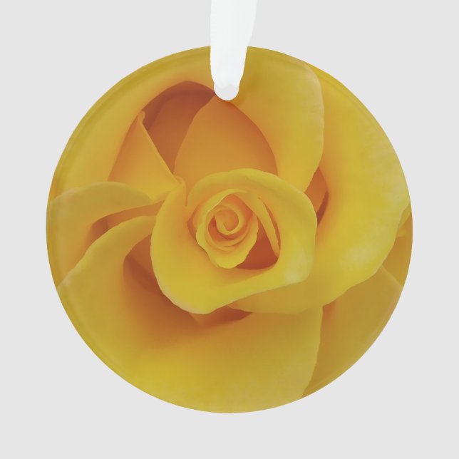 Romantic Yellow Rose Petals Ornament (Front)