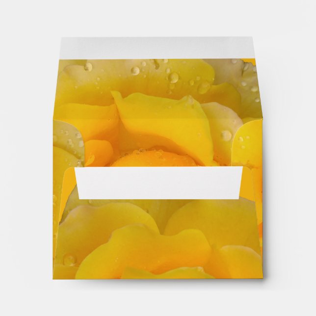 Romantic Yellow Rose Water Drops Envelope (Back (Bottom))