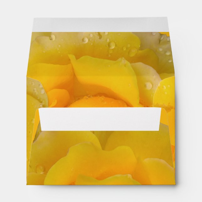 Romantic Yellow Rose Water Drops Envelope (Back (Bottom))