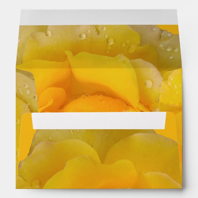 Romantic Yellow Rose Water Drops Envelopes (Back (Bottom))
