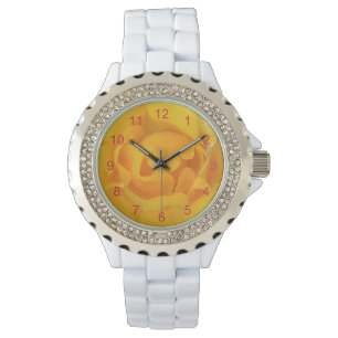 Romantic Yellow Rose Water Drops Watch