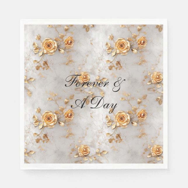 Romantic Yellow Roses Napkin (Front)