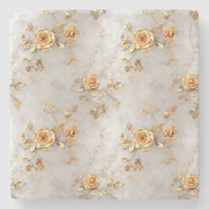 Romantic Yellow Roses Stone Coaster
