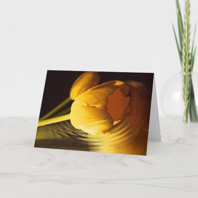 Romantic Yellow Tulip Card (Front)