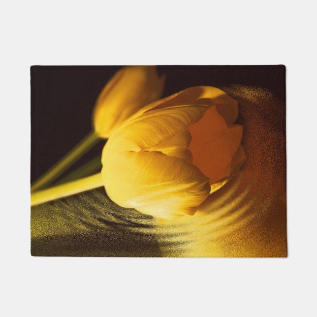 Romantic Yellow Tulip Doormat (Front)