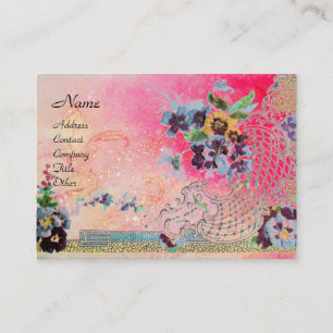 ROMANTICA 2 / Beautiful Pansies in Pink and Blue Business Card