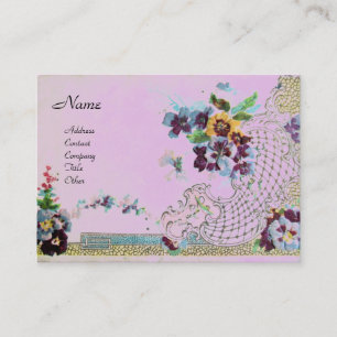 ROMANTICA 2 Monogram violet pink Business Card