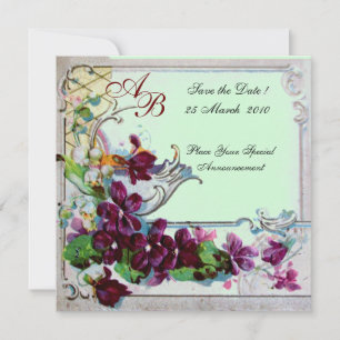 ROMANTICA 4 MONOGRAM ,Green Invitation