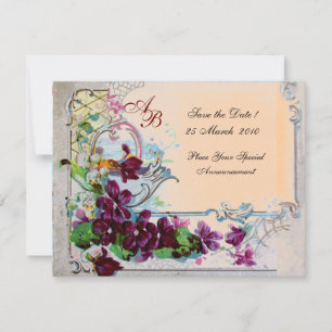 ROMANTICA 4 MONOGRAM, Pink Invitation