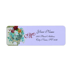 ROMANTICA /BLUE FLORAL BEACH WEDDING MONOGRAM