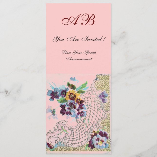 ROMANTİCA Blue Pink Floral Wedding Programme (Front)