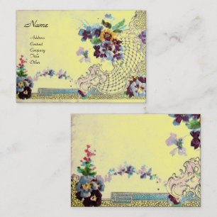 ROMANTICA Elegant Floral Basket,Pansies Yellow Business Card