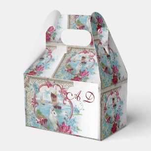 ROMANTICA ELEGANT WHITE PINK WEDDING MONOGRAM FAVOUR BOX