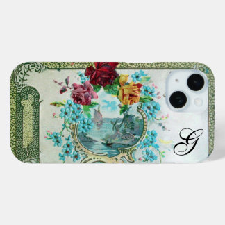 ROMANTICA FLORAL MONOGRAM ROSES AND FLYING BIRD iPhone 15 CASE