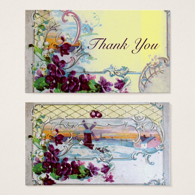 ROMANTICA Floral Rustic Wedding Favour ,Thank You (Front & Back)