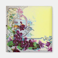 ROMANTICA Floral Swirls Purple Pansies Yellow