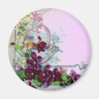 ROMANTICA Floral Swirls With Pansies Purple Lilac
