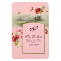ROMANTİCA MONOGRAM /POPPIES,Save The Date,Pink