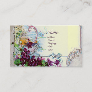 ROMANTICA Pansies,Violets,Winter Floral White Business Card