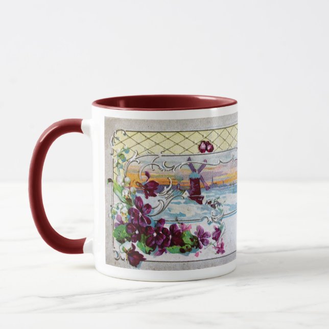 ROMANTICA Winter Landscape With Pansies Mug (Left)